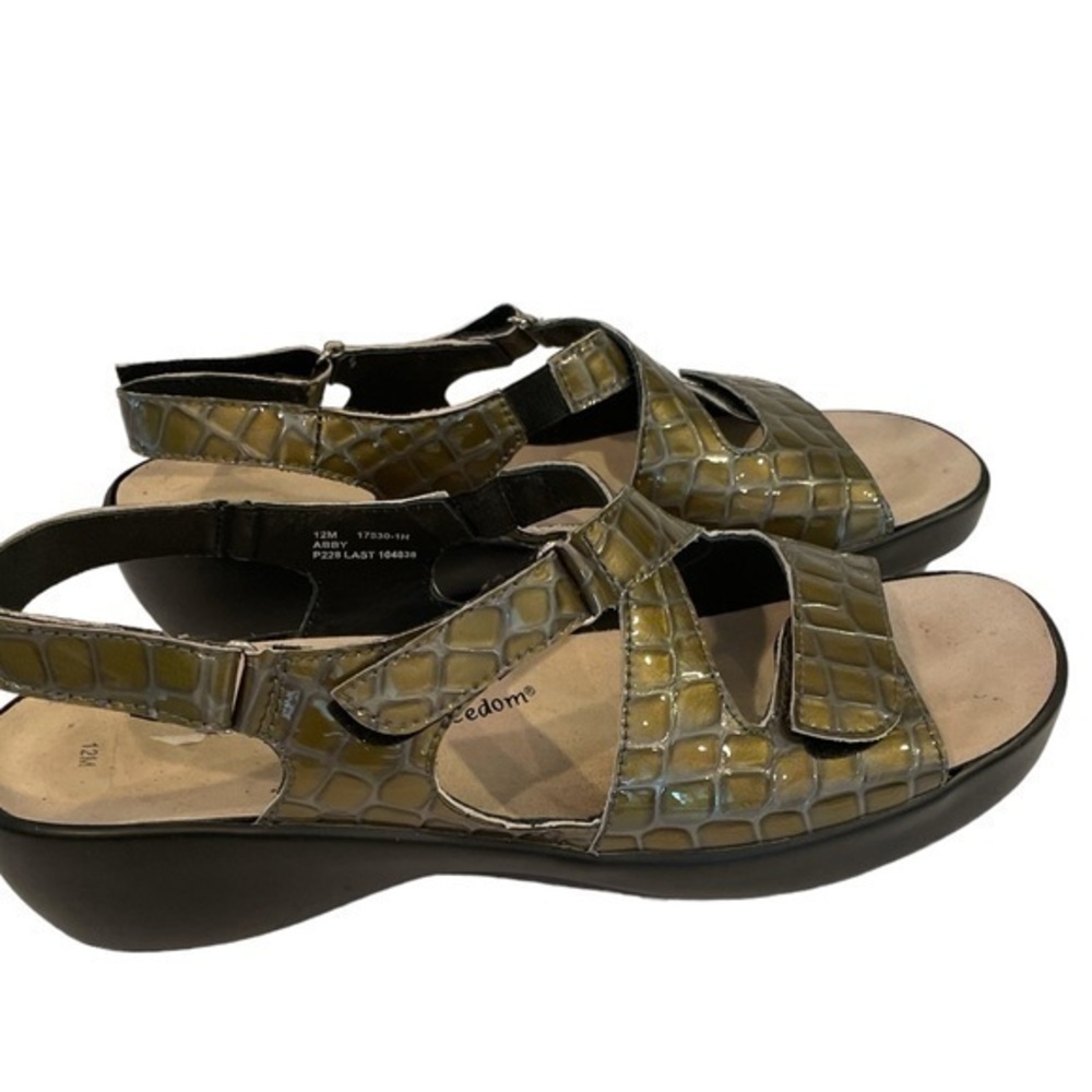 Barefoot freedom Drew Abby adjustable strapped slingback comfort sandals 12M